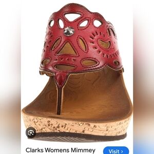 Excellent Condition, Clarks Mimmey Anne Red Women's Sandals.